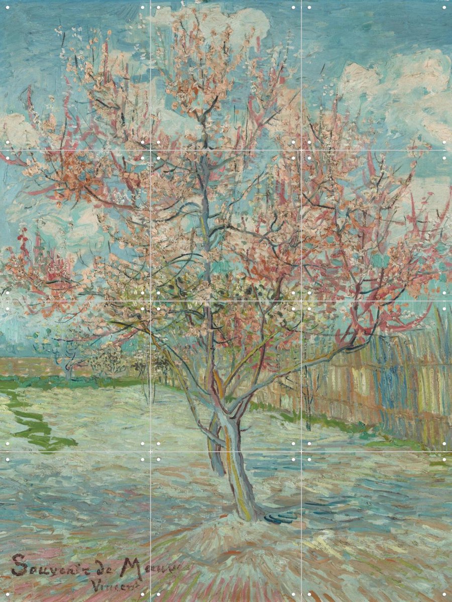 IXXI Pink peach trees, Vincent van Gogh (1853 - 1890) & Kröller-Müller Museum - 60 x 80 cm - Gratis ophangtool - Grote wanddecoratie en posters -