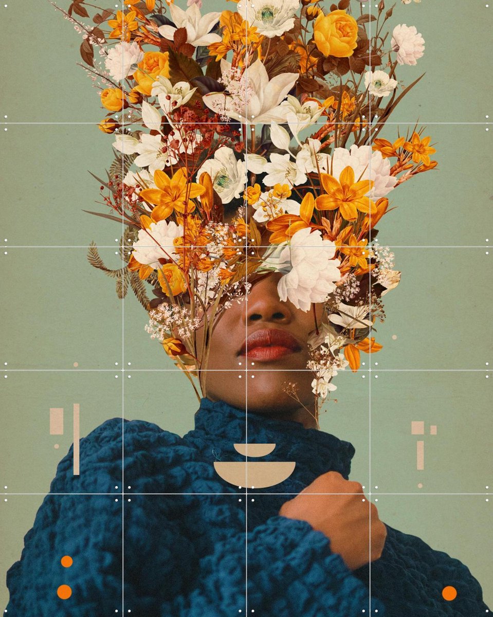 IXXI You are my Sage Dreamfield, Frank Moth - 80 x 100 cm - Gratis ophangtool - Grote wanddecoratie en posters - Kleurrijk, Collage, Digitale Kunst