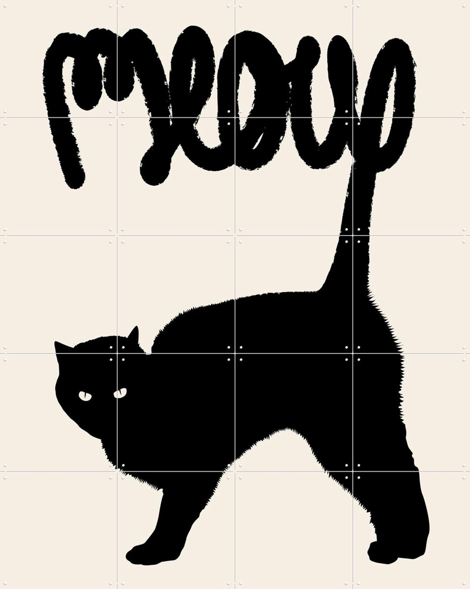 IXXI Meow, Florent Bodart - 80 x 100 cm - Gratis ophangtool - Grote wanddecoratie en posters - Illustraties, Kinderkamer, Typografie en quotes