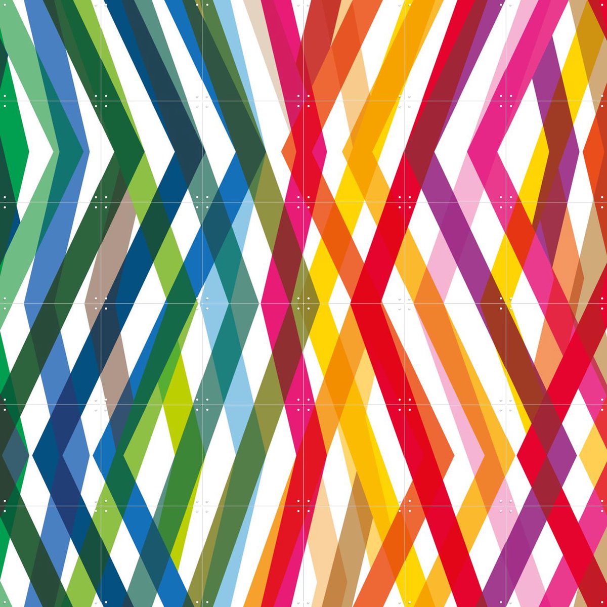 IXXI Prisma, Markus Laible - 120 x 120 cm - Gratis ophangtool - Grote wanddecoratie en posters - Illustraties, Abstract, Kleurrijk, Line art, Grafisch