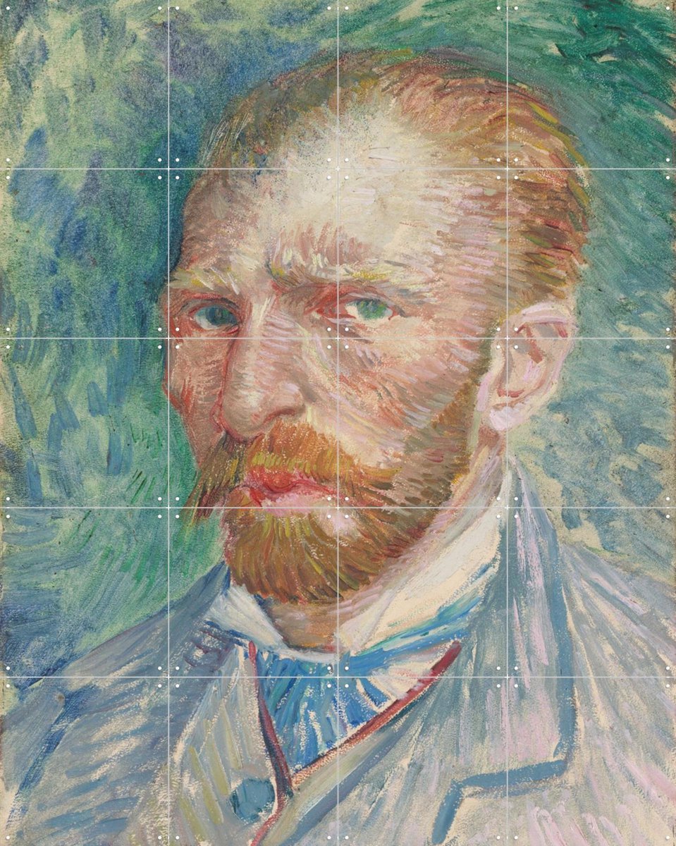 IXXI Zelfportret 1887, Vincent van Gogh (1853 - 1890) & Kröller-Müller Museum - 80 x 100 cm - Gratis ophangtool - Grote wanddecoratie en posters -