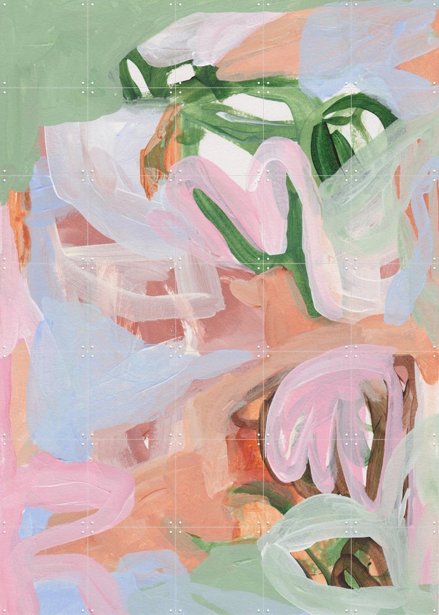 IXXI Bloom in Bliss, Henriette Visscher - 100 x 140 cm - Gratis ophangtool - Grote wanddecoratie en posters - Abstract, Abstract, Kwaststreken