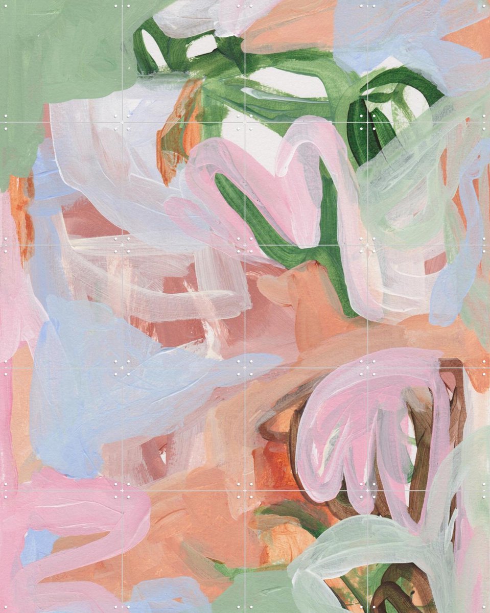 IXXI Bloom in Bliss, Henriette Visscher - 80 x 100 cm - Gratis ophangtool - Grote wanddecoratie en posters - Abstract, Abstract, Kwaststreken