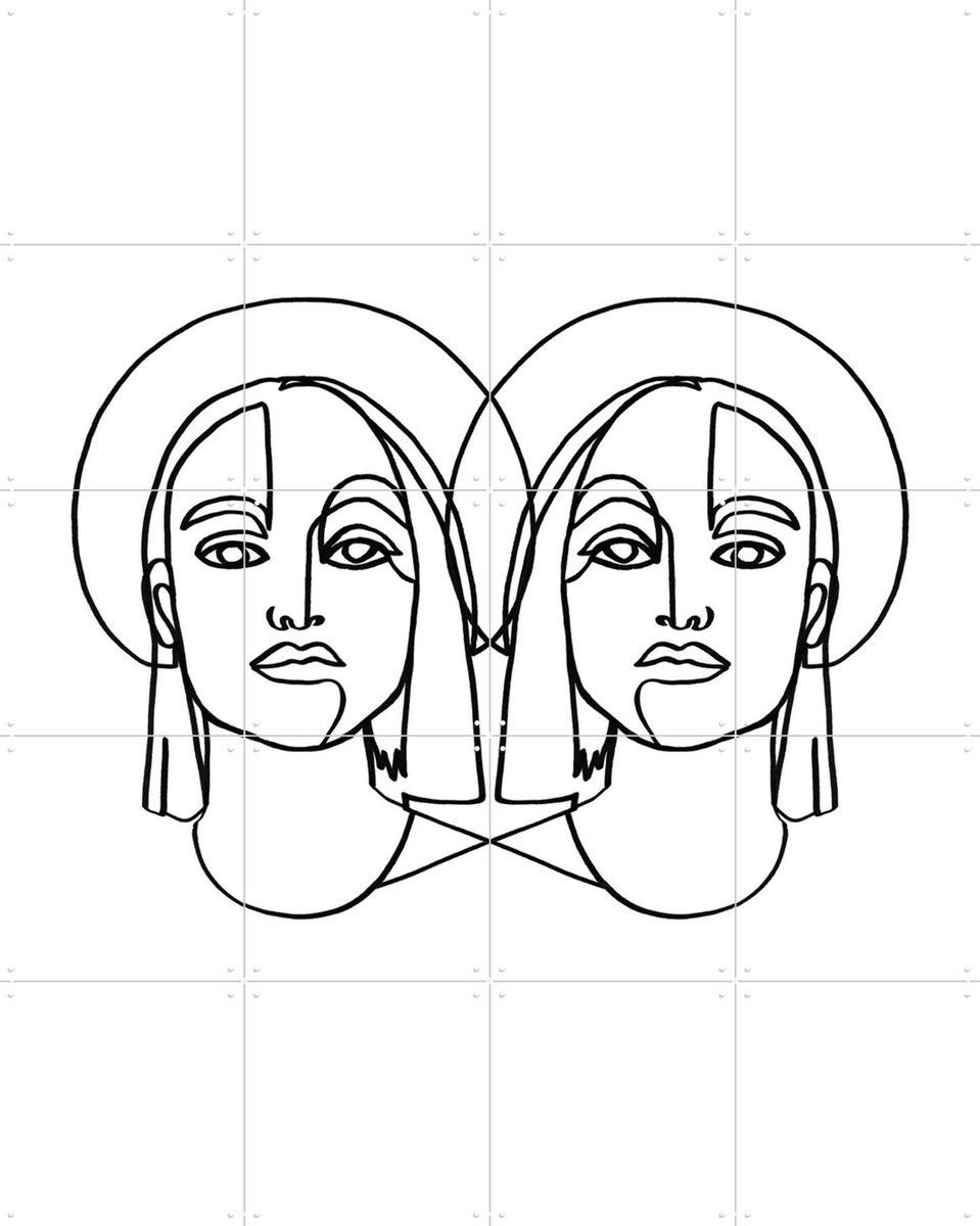 IXXI Fleur, Julia Hariri - 80 x 100 cm - Gratis ophangtool - Grote wanddecoratie en posters - Illustraties, Grafisch Ontwerp, Line art, Minimalisme
