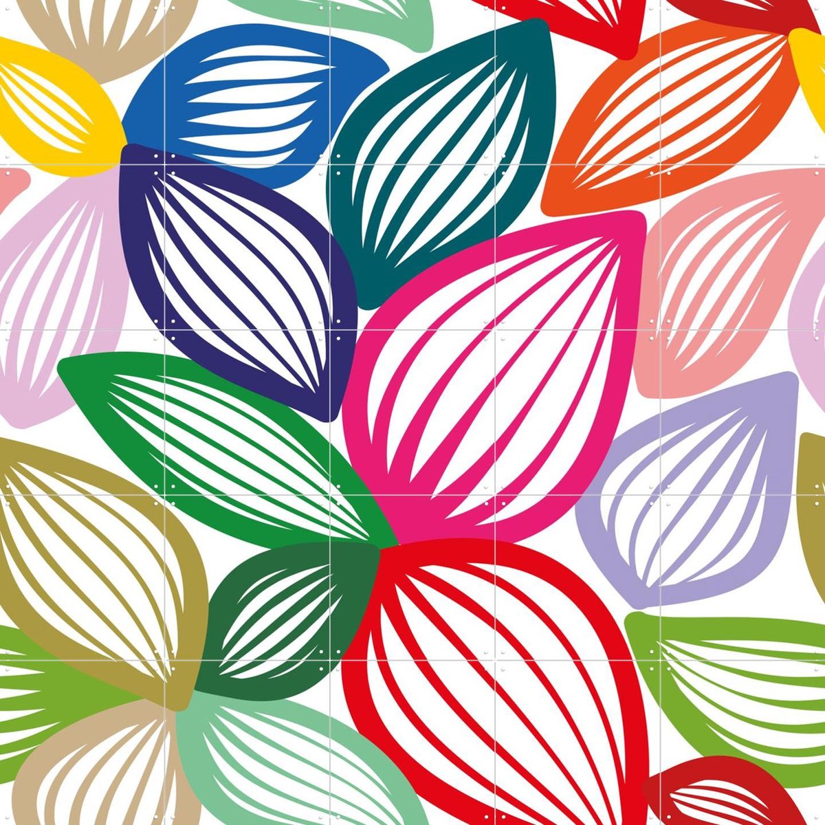 IXXI Petalis, Markus Laible - 100 x 100 cm - Gratis ophangtool - Grote wanddecoratie en posters - Speels, Abstract, Kleurrijk, Grafisch Ontwerp