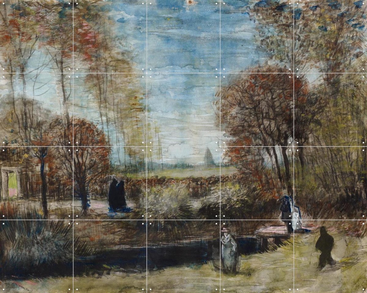 IXXI De tuin van de pastorie te Nuenen, Vincent van Gogh (1853 - 1890) & Het Noordbrabants Museum - 100 x 80 cm - Gratis ophangtool - Grote