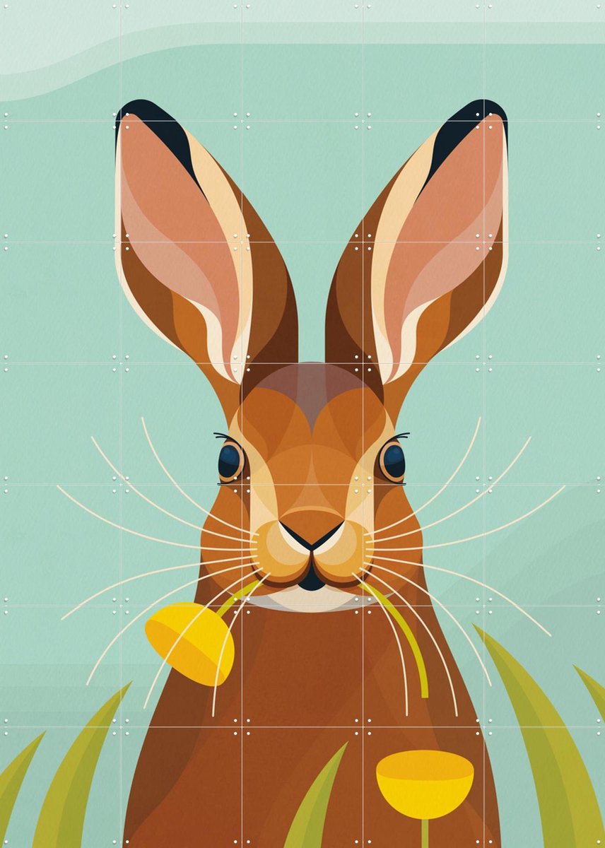 IXXI Haas, Elke Uijtewaal - 100 x 140 cm - Gratis ophangtool - Grote wanddecoratie en posters - Digitale Kunst, Kleurrijk, Speels, Grafisch Ontwerp
