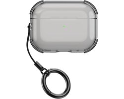 Allecto- Beschermhoes voor Airpods Pro 3 - TPU - Schokbestendig - Draagbaar - Transparant Zwart - Clear hoesjes compatibel met Airpods Pro 3 2025, lichtgewicht, zwart transparante hoes.