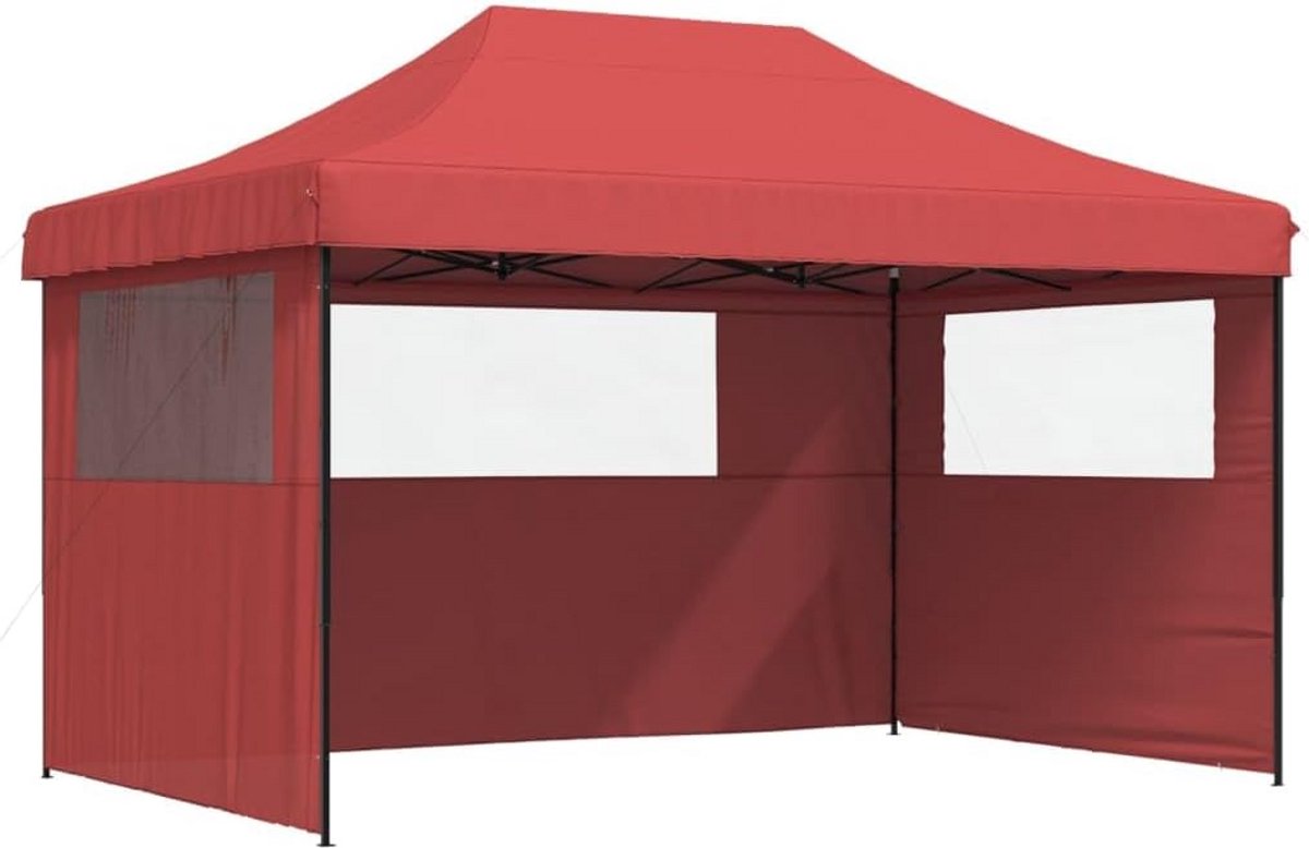 Opvouwbare Partytent met 3 Zijwanden Bordeauxrood Tuinpaviljoen voor Evenementen