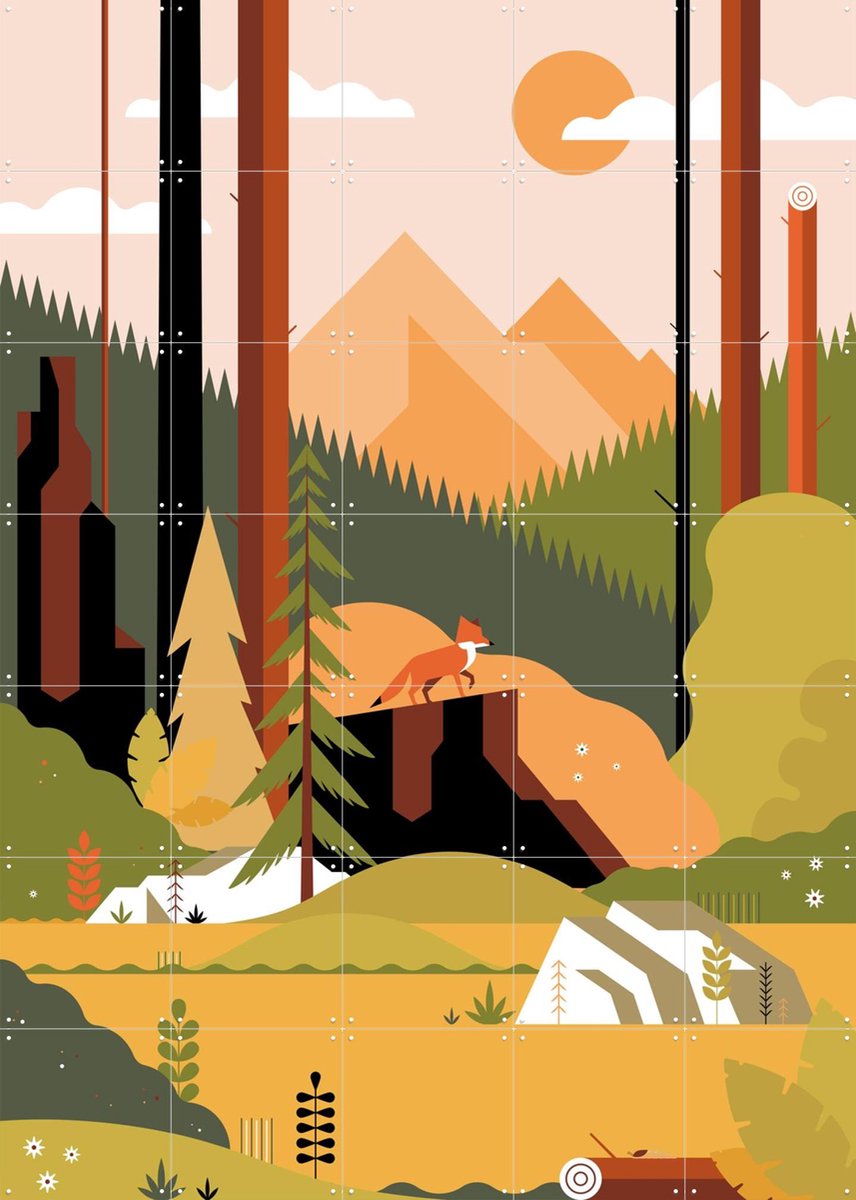 IXXI Nature Love, Studio Kars + Boom - 100 x 140 cm - Gratis ophangtool - Grote wanddecoratie en posters - Illustraties, Grafisch Ontwerp, Kleurrijk