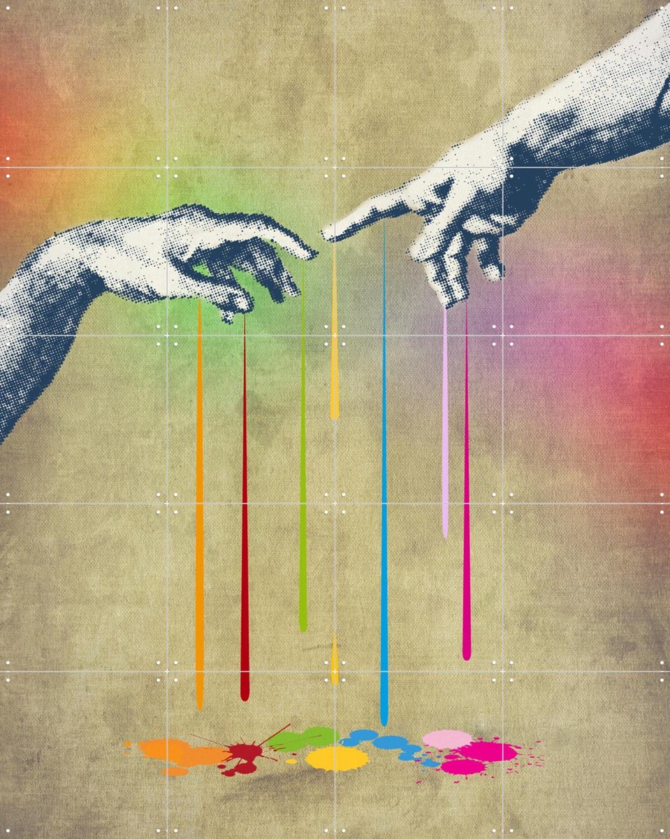 IXXI But deliver us from Evil, Angelo Cerantola - 80 x 100 cm - Gratis ophangtool - Grote wanddecoratie en posters - Pop art, Kleurrijk, Mancave