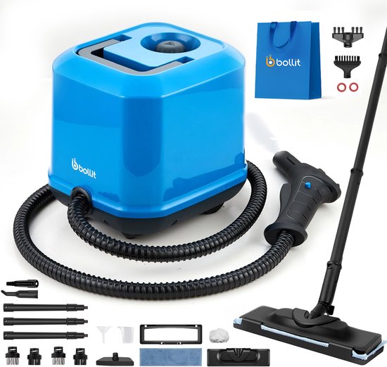 BOLLIT 15-in-1 Compact Stoomreiniger én Handstomer - 140°C Dieptereiniging - Voor Alles Geschikt - Ultra Krachtig 2000W