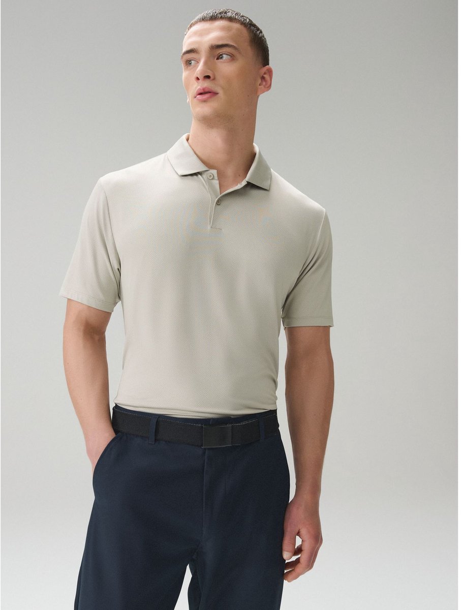 Next - Heren - Active golf trainingspoloshirt van mesh - Crème