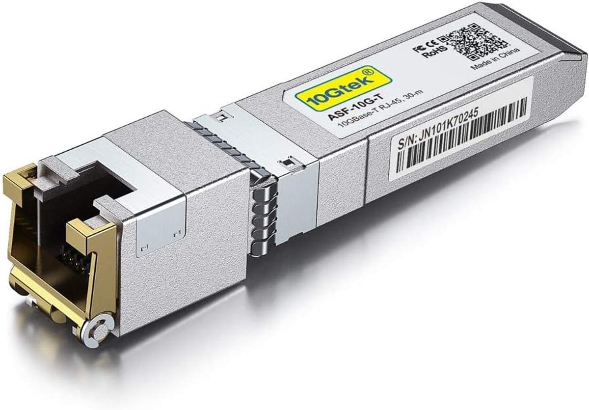 Netwerk Transceiver - SFP+ Module - 10 Gigabit Netwerken - RJ45 Koper Connectie - Tot 30 Meter