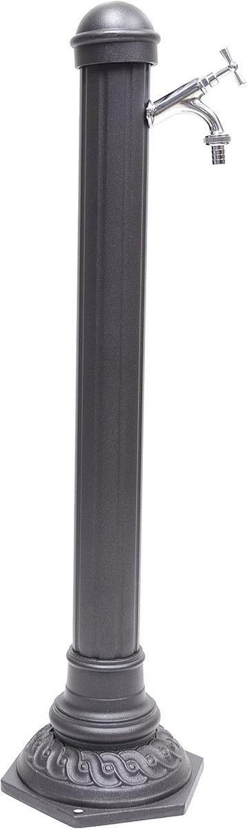 Kolomfontein - Tuindecoratie - Buiten Buiten - Gietijzer Aluminium - 86cm Hoog - Antraciet