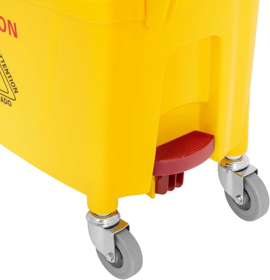 Reinigingswagen met pers - Schoonmaakwagen dweilwagen - Gladde oppervlakken reinigen - 32 liter capaciteit - Dweilkop tot 130 mm - Geel van Merkloos	 — afbeelding 4