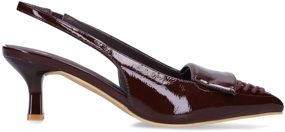 Sacha - Dames - Bruine lak slingbacks - Maat 40