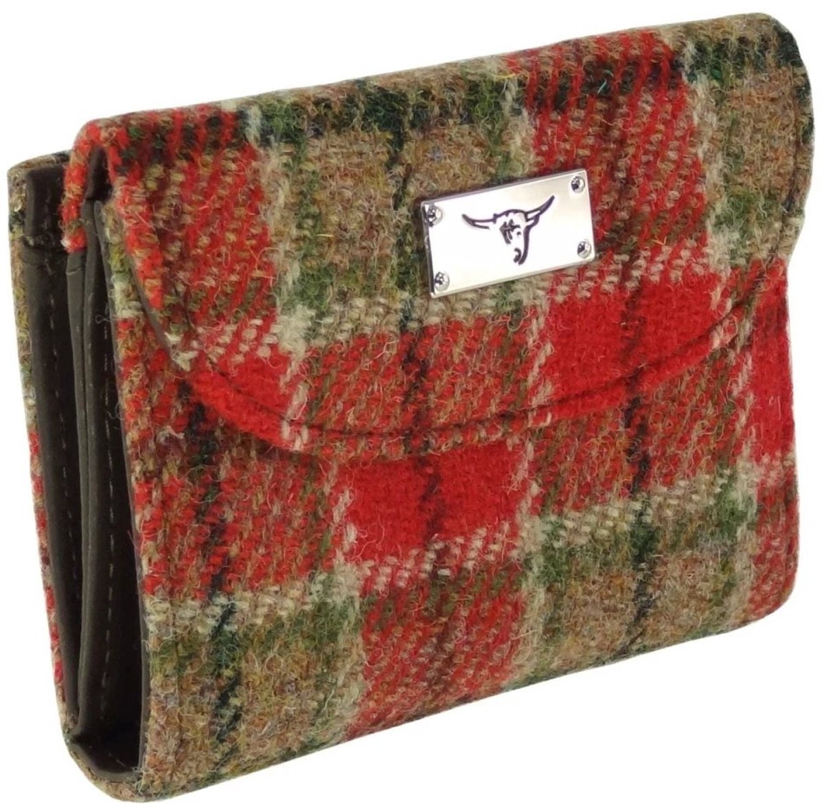 Dames Portemonnee Jura Rood Groen Tartan - Harris Tweed - Glen Appin of Scotland