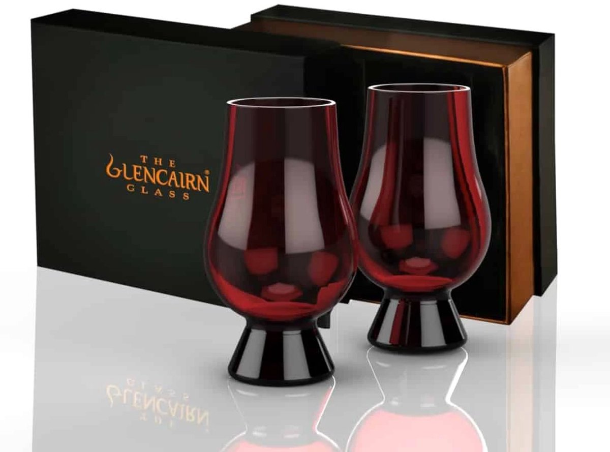 Whiskyglazen Rood 2 stuks - Blind Tasting - Geschenkverpakking - Glencairn Crystal Scotland