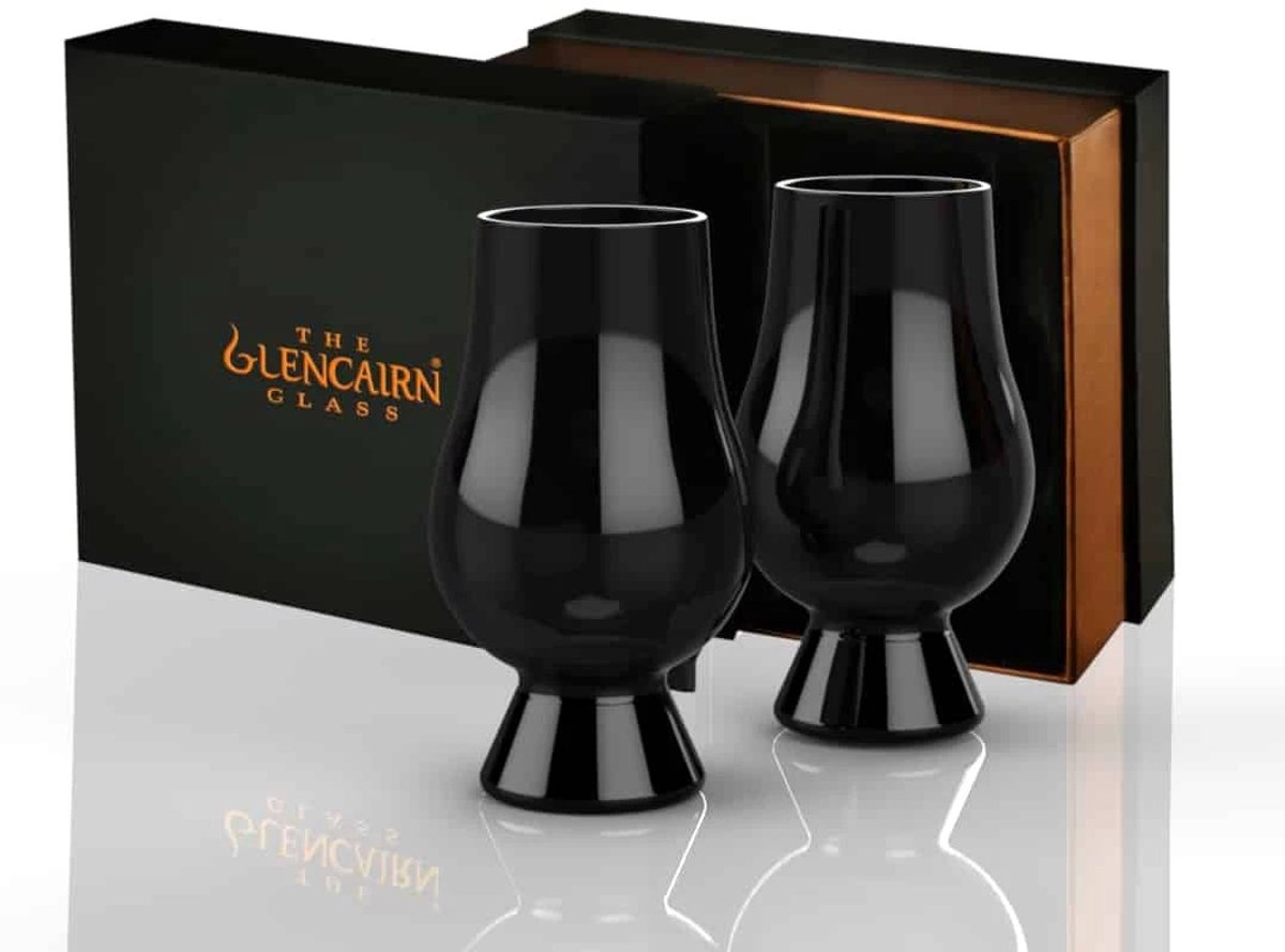 Whiskyglazen Zwart 2 stuks - Blind Tasting - Geschenkverpakking - Glencairn Crystal Scotland