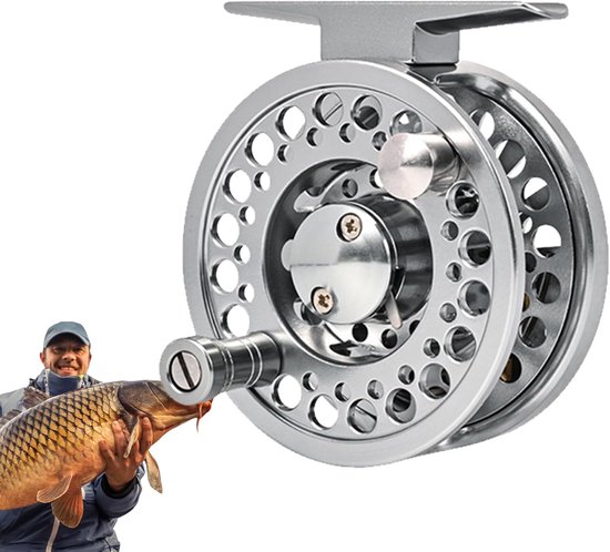 Vliegenreel Aluminium - Vismolen Vliegvissen - Vissen Vangsten - Ultralicht Luchtvaartaluminium - 6.4 cm Diameter - Stijl A — afbeelding 5