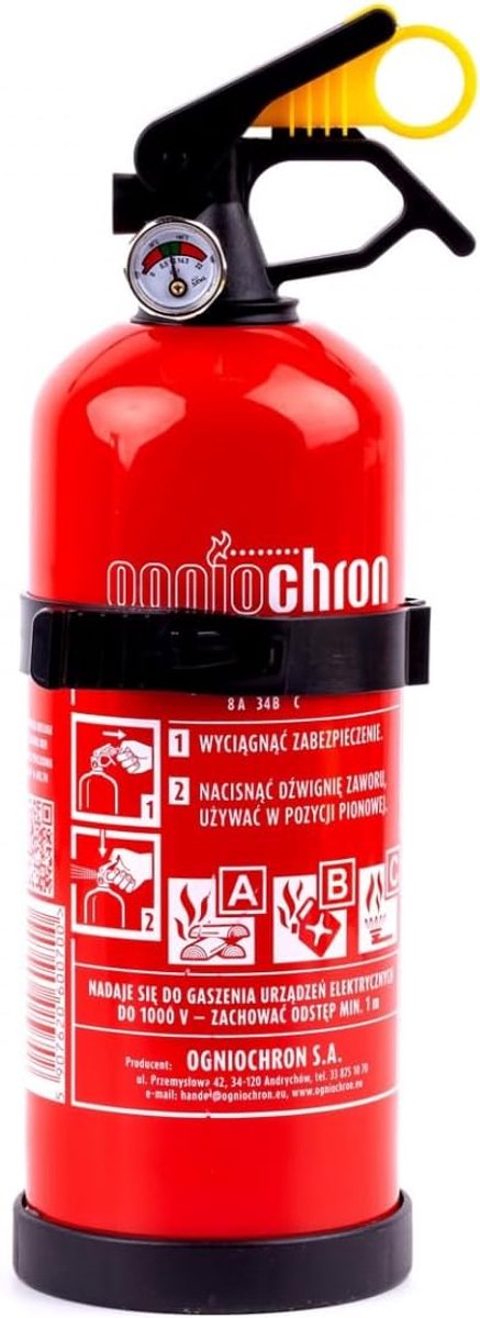 Poederblusser 1KG - Brandblusser ABC - Voertuig Beveiliging - Eenvoudige Bediening - 10cm Hoog - Rood
