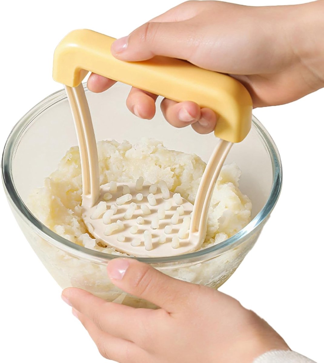 Aardappelpureestamper - Handmatige stamper - Keuken koken - Anti-slip greep - 13 cm - Geel
