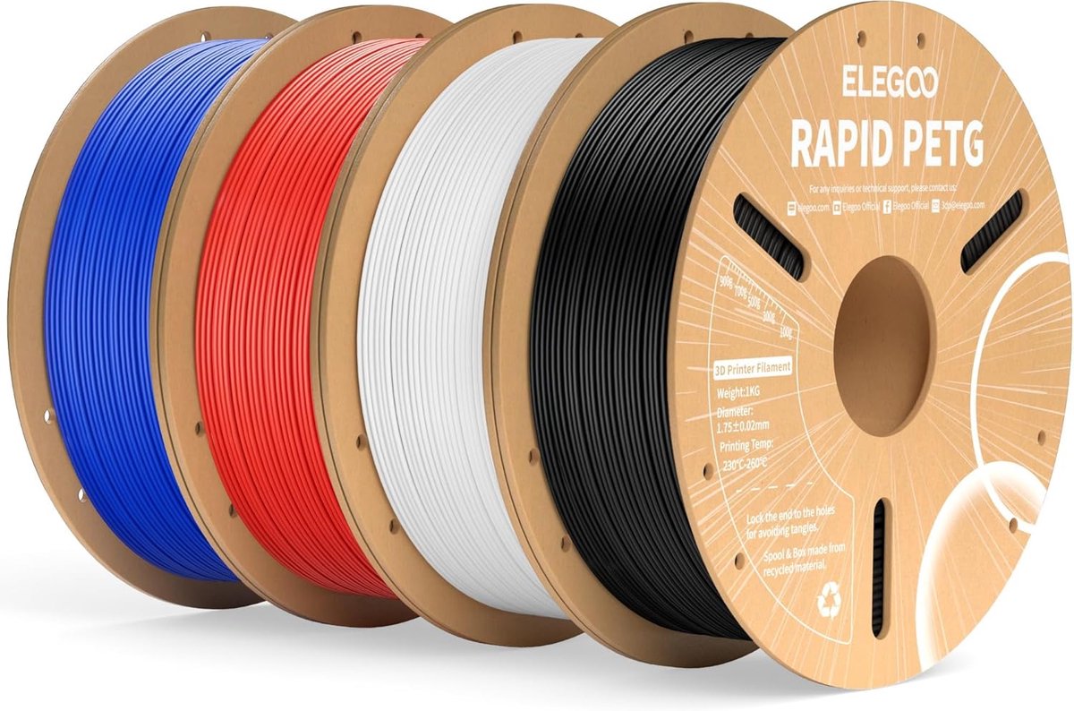 3D Printer Filament - PETG Spoelen - Hoge Snelheid Printen - Lage Kromtrekking - 4 kg - Multi-Color