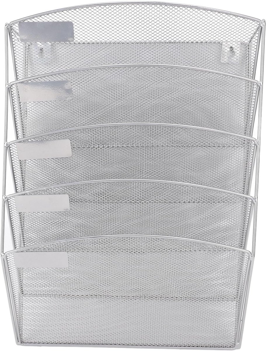 Documenten Organizer - Opberger - Bureau Organisatie - 5 Schuine Vakken - 45x33x11 cm - Zwart