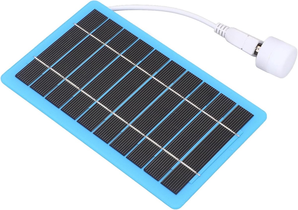 Draagbare Oplader - Zonnepaneel Charger - Buiten Kamperen - Efficiënt Uitgangsvermogen - 17 x 17 x 2 cm - Blauw