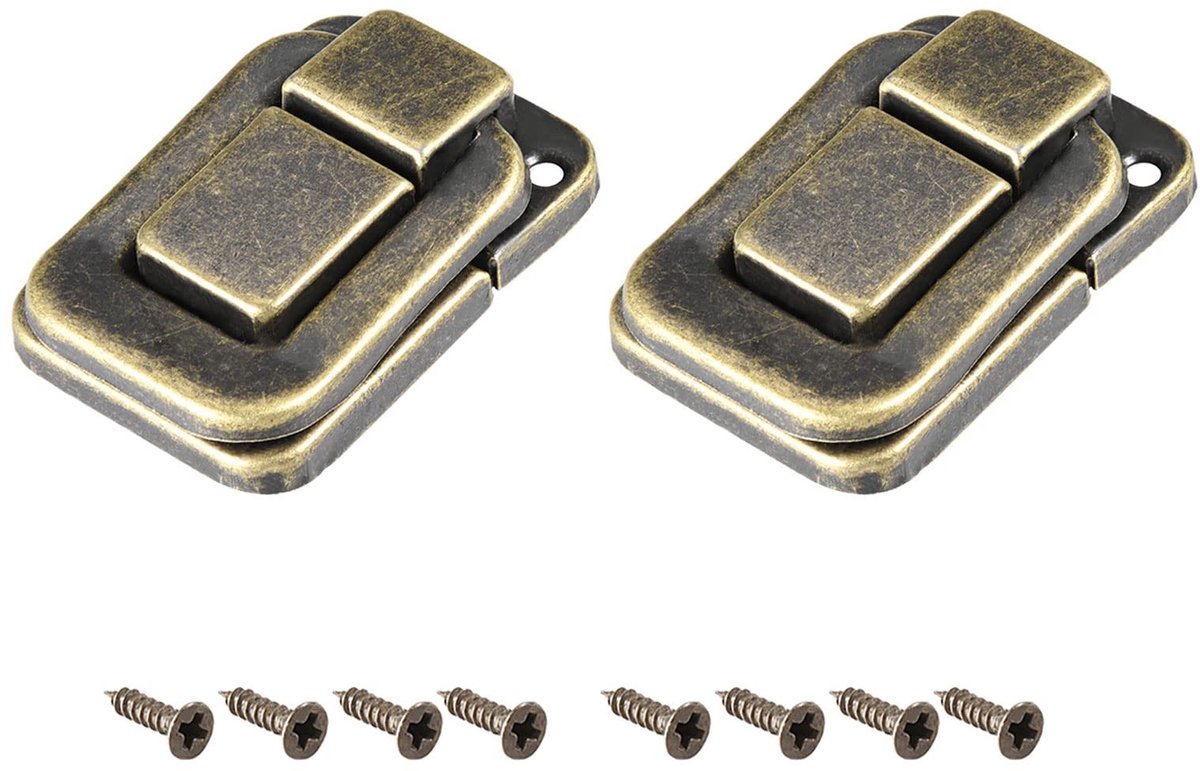Allecto - Schuifslot - Ijzer - Kasten - Bronskleur - Reis - 38x25mm - Metaalkleurig - Geschikt voor dozen - Brons model