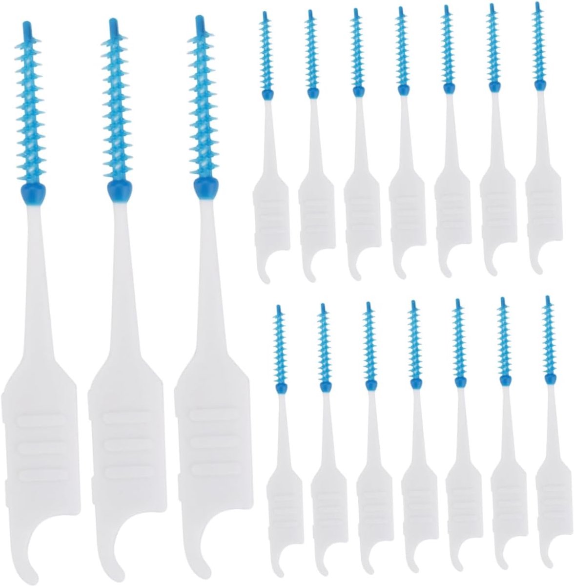 Interdentale Ragers - Tanden Mond Reiniger - Mondhygiëne Thuis - Zachte TPE Opzetstukken - 5cm Lengte - Blauw