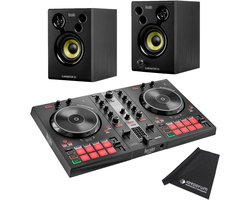 Set Contrôleur DJ - Équipement Mixeur - Mixage Musique - Enceintes Incluses - 48 cm Large - Noir