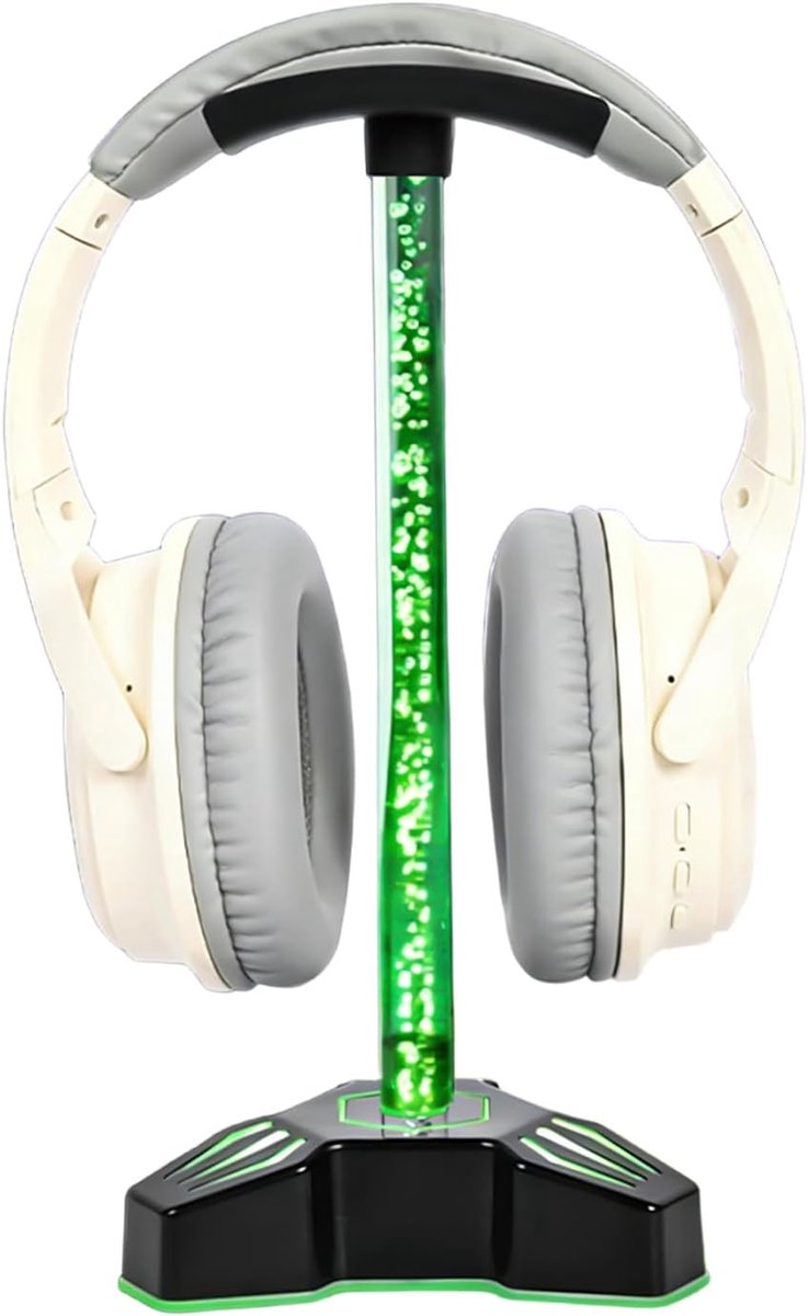 Hoofdtelefoonstandaard - Headset Houder - Bureau Organisatie - Geïntegreerde Lader - 27.5 cm Hoogte - Zwart