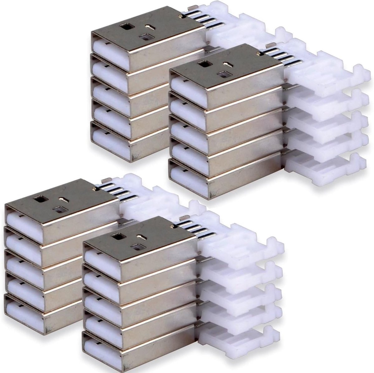 USB A Connectoren - Soldeer Pluggen - Reparatie en DIY - 20 Stuks Set - Compact Ontwerp
