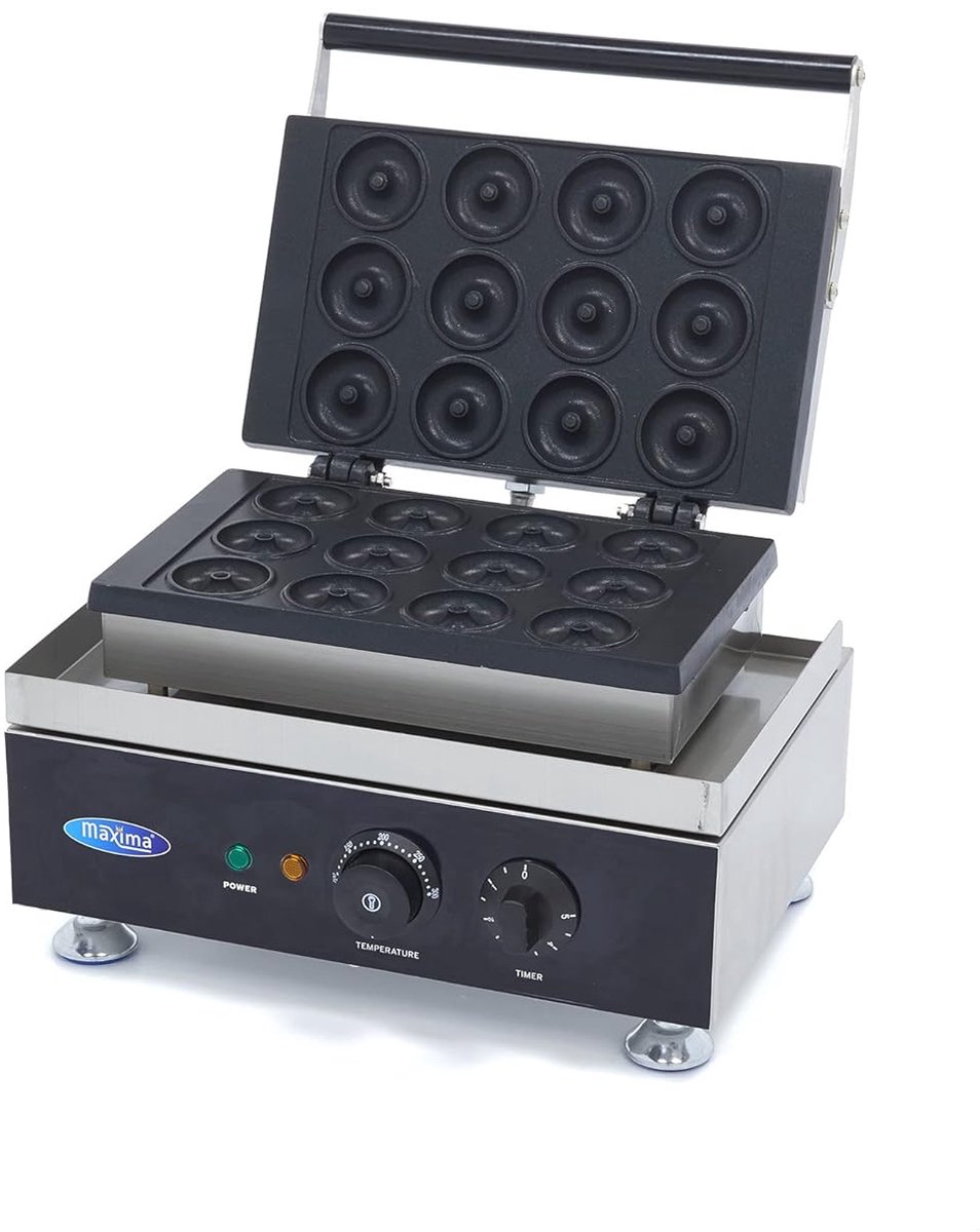 Mini Donut Maker - Kleine Donut Apparaat - Snelle Snacks Maken - Non-stick Platen - 12 Stuks
