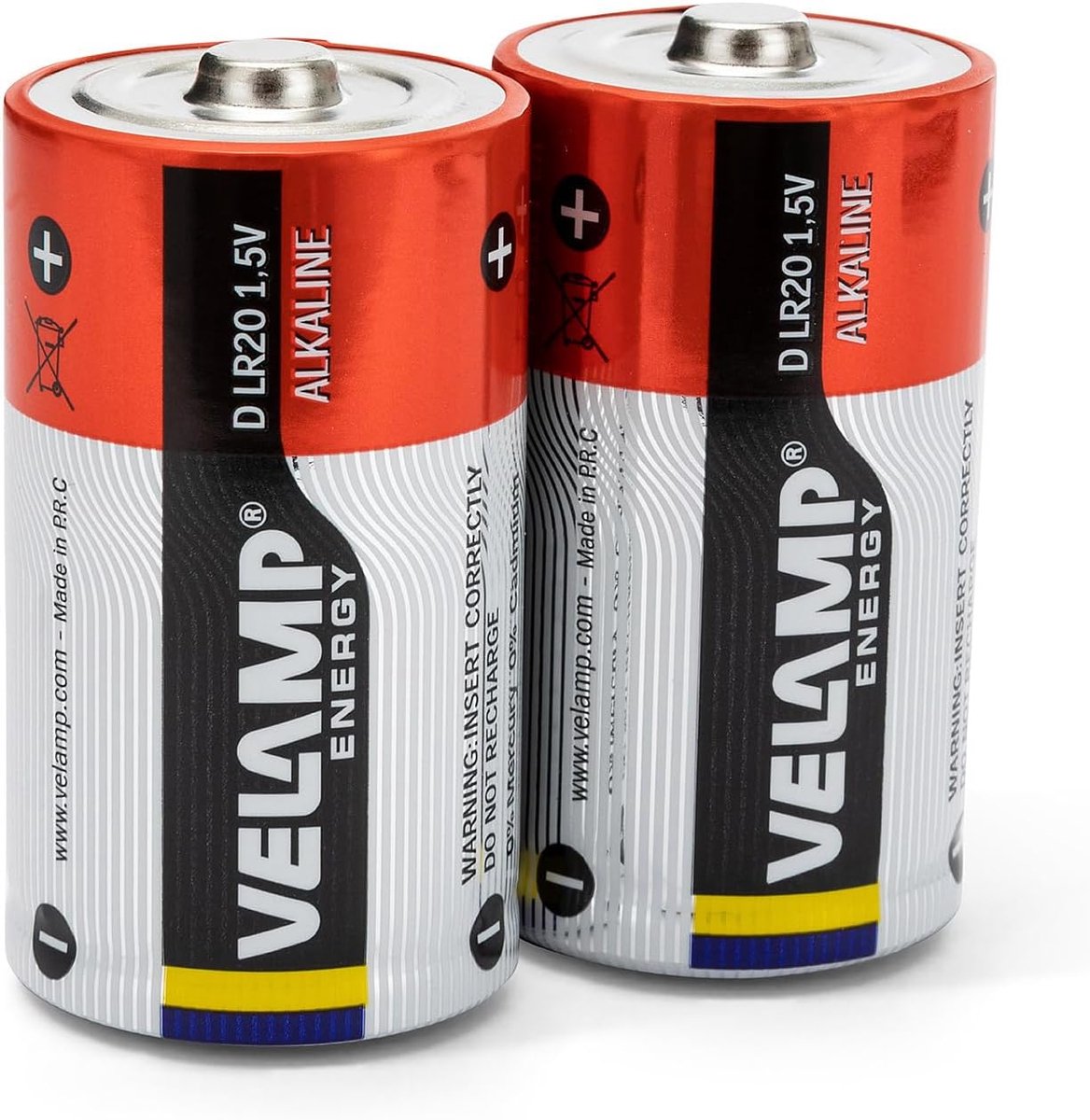 Alkaline Batterijen - D Batterijen - Zaklamp Gebruik - 5 Jaar Houdbaar - 2 Stuks - Rood