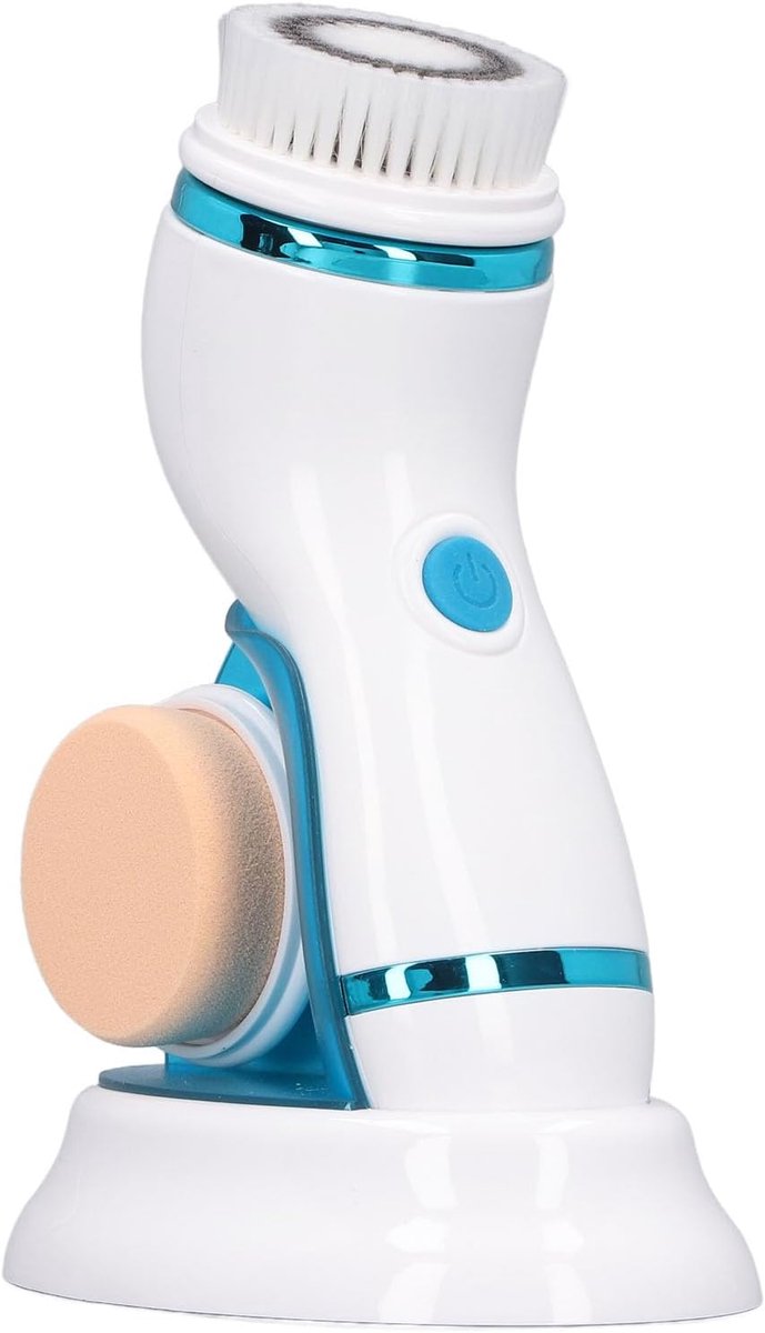 Gezichtsreinigingsborstel - Huidverzorging Apparaat - Diepe Poriën Reiniging - 4-in-1 Vibratiemassage - Draagbaar Formaat - Blauw