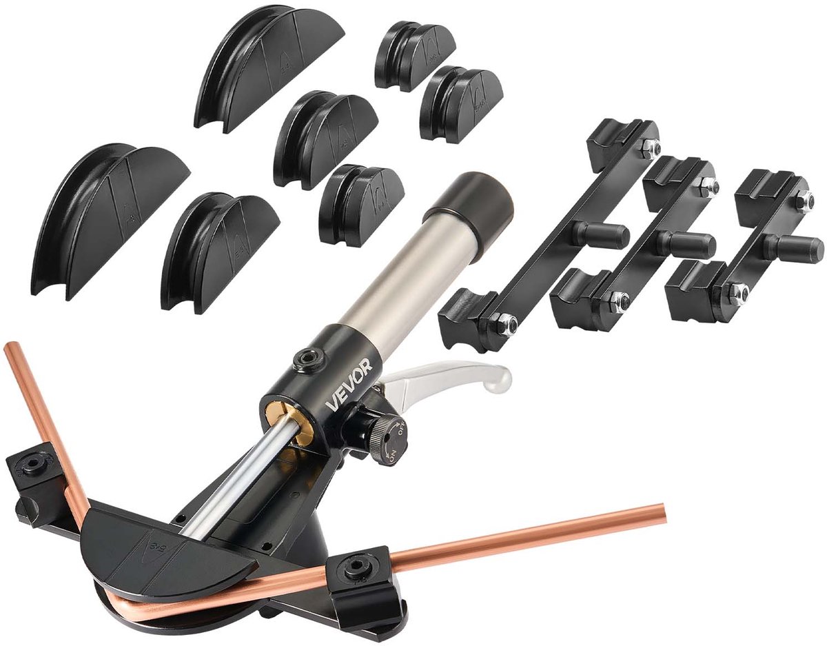 VEVOR Hydraulische Pijpenbuiger, 6-22 mm, Buigmachine, 90° Buigen, Pijpenbuiger met 7 Buigbekken van Aluminiumlegering, voor Reparaties In De Airconditioning-, Koel- en Automobielindustrie