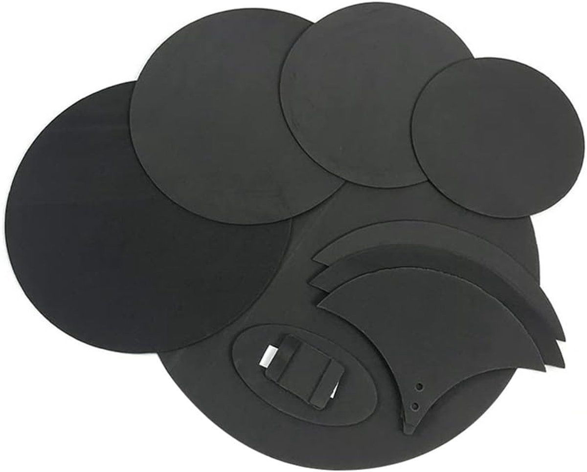 Drum Demper Set - Oefen Mutes - Stil Drummen - Milieuvriendelijk Materiaal - 8 Stuks - Zwart