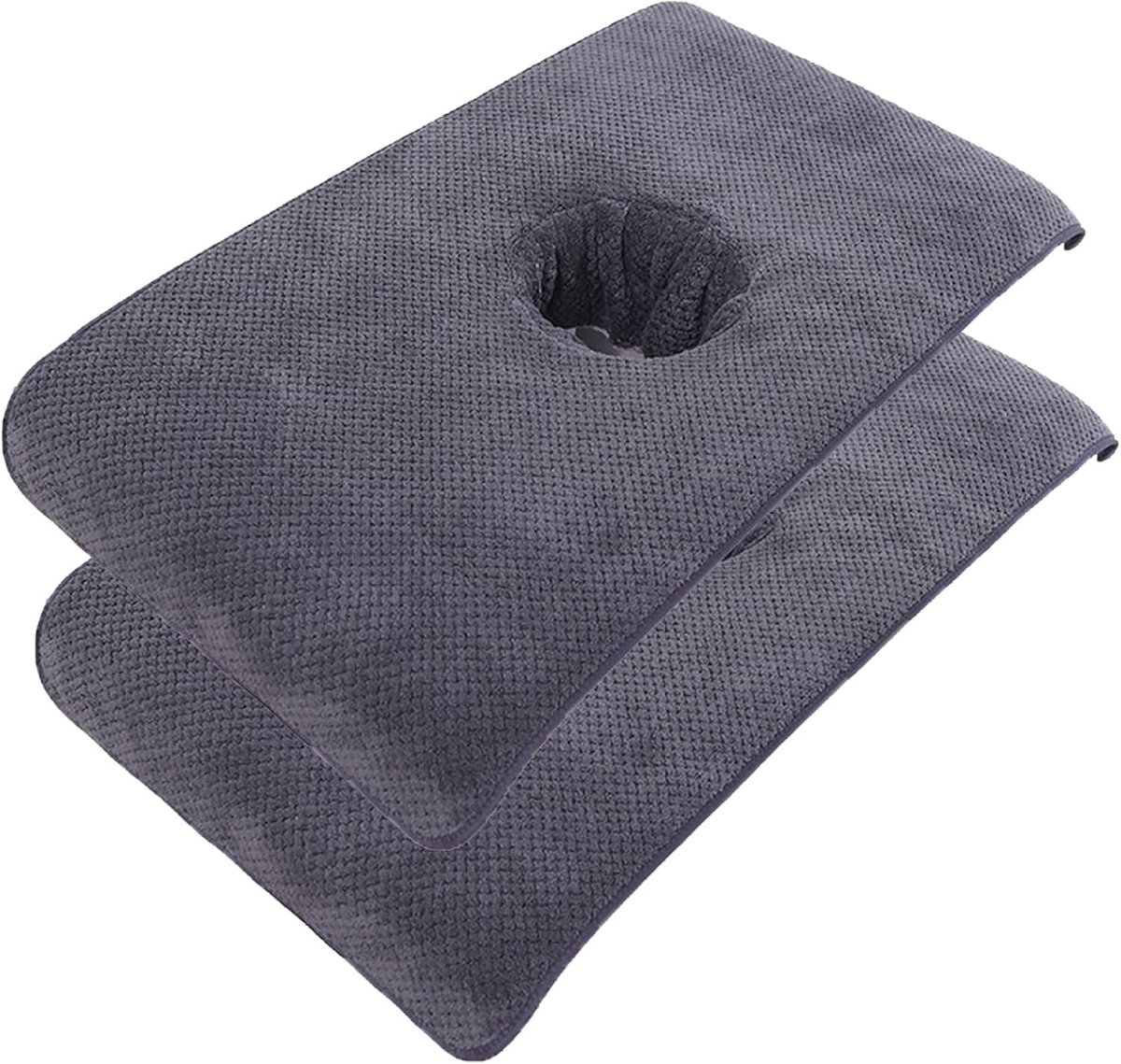 Massage Tafelhoezen - Beddengoed Set - Wellness Behandelingen - Met Gezichtsgat - 40x80 cm - Grijs