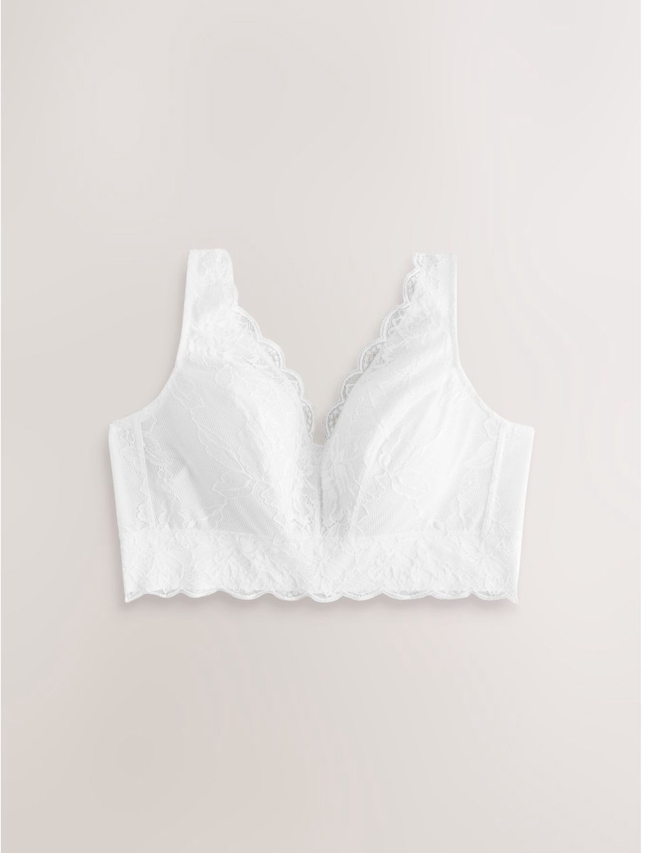 Next Dames - Beha zonder vulling en zonder beugel, met kant en volledige ondersteuning - Wit White