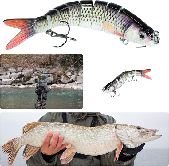 Wobbler Jerkbait - Kunstaas Vis - Roofvis Vangen - Flexibele 8-delige Constructie - 150mm 25 Gram - Rotog — afbeelding 5