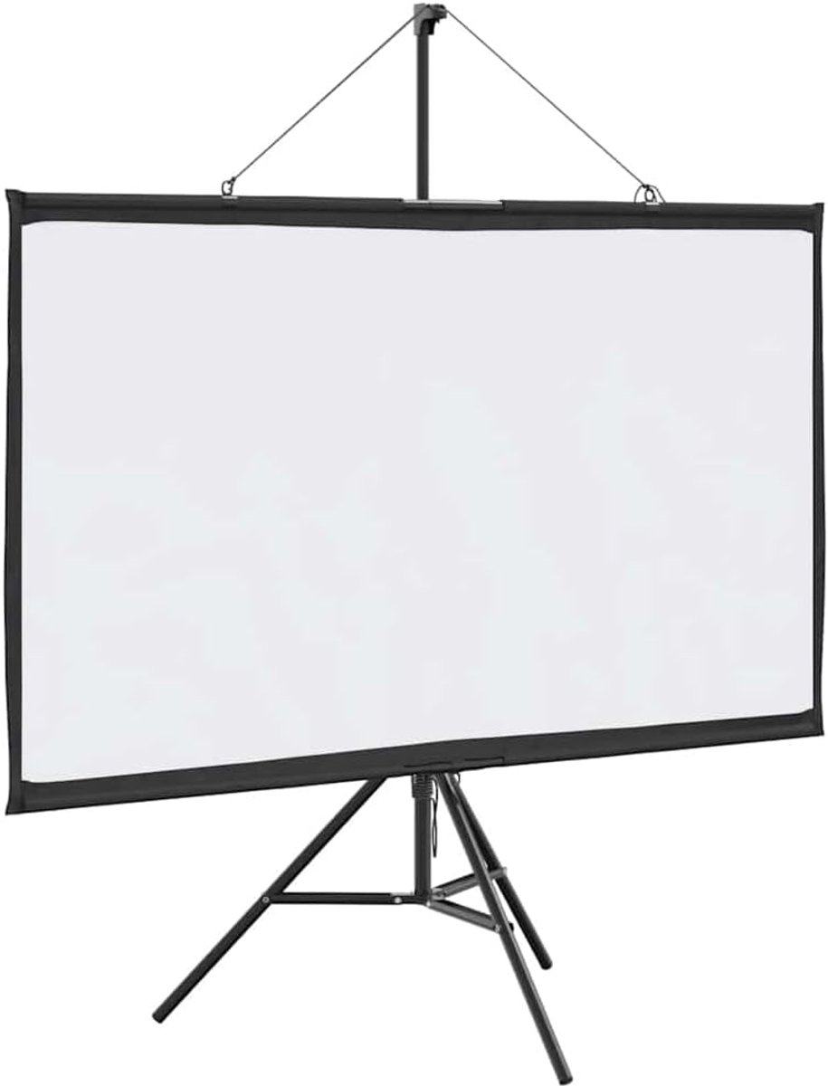 Projectiescherm met statief - Mobiel scherm - Thuisbioscoop presentaties - Gelijkmatige lichtspreiding - 60 inch 16:9 - Mat wit