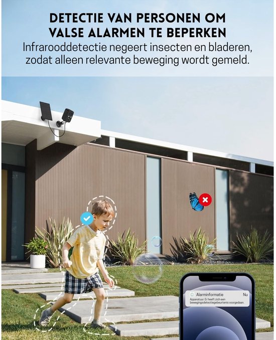 StayPowered Bewakingscamera - Altijd Beveiligd met Zonne-energie - 1080p HD - Gekleurd Nachtzicht - 5000mAh Accu - PIR Persoonsherkenning - 2-Weg Audio - IP66 Weerbestendig - Voor Binnen en Buiten - Zwart - Levering Sneller dan Aangegeven! van Merkloos — afbeelding 5