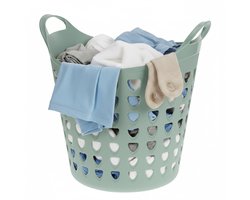 Excellent Houseware Flexibele wasmand - groen - 26 liter - kunststof - 40 x 41 cm