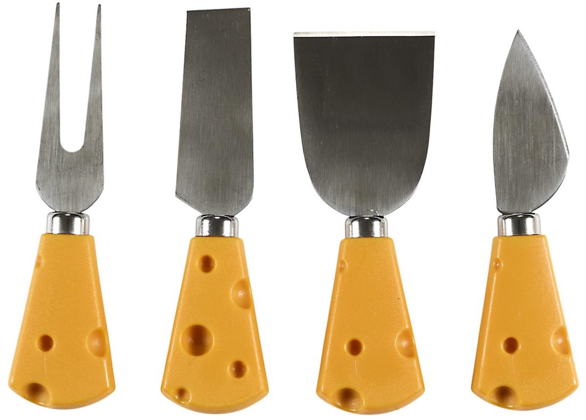 Cook Concept Kaasmessen set - 4-delig - kaasvorm handvat - kaas snijden