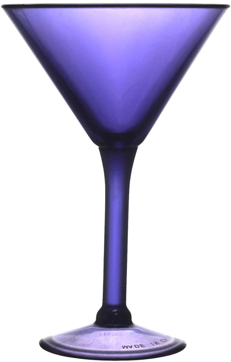 Home Deco Factory Cocktailglas - paars - kunststof - 24 cl - martini glas