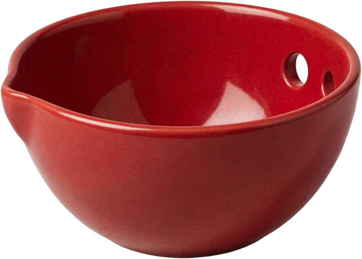 Keramische rasp schotel - Gember molen ui - Keuken koken - Getextureerd oppervlak - 7x4cm - Rood