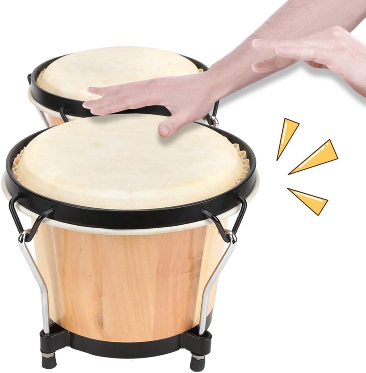 Houten Trommel - Percussie Instrument - Muziek Maken - Natuurlijk Hout - 41x22x18cm - Bruin